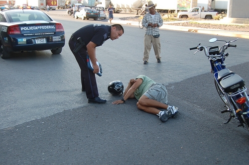 Sufre Motociclista Fractura De Pierna