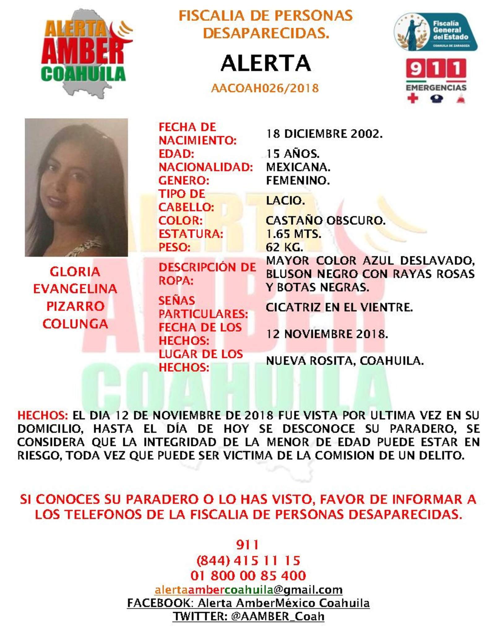 Activan Alerta Amber Por Menor Desaparecida En Nueva Rosita El Siglo De Torreón